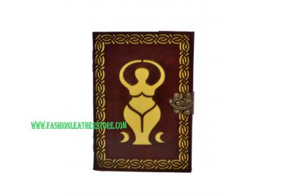 Antique New Tool Cut Work Antique Mother Goddess Leather Journal Notebook 120 Pages Blank Unlined Paper Notebook & Sketchbook